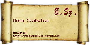 Busa Szabolcs névjegykártya